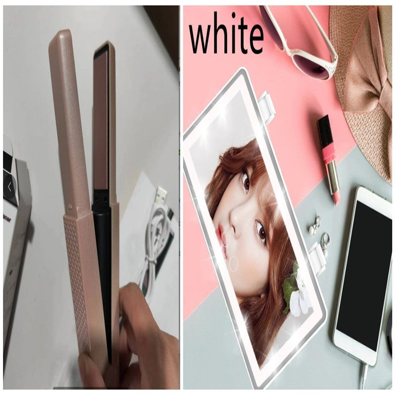 Cordless Travel USB Hair Straightener and Hair Curler Mini Ceramics w/3 Temperature Settings (Multiple Colors)