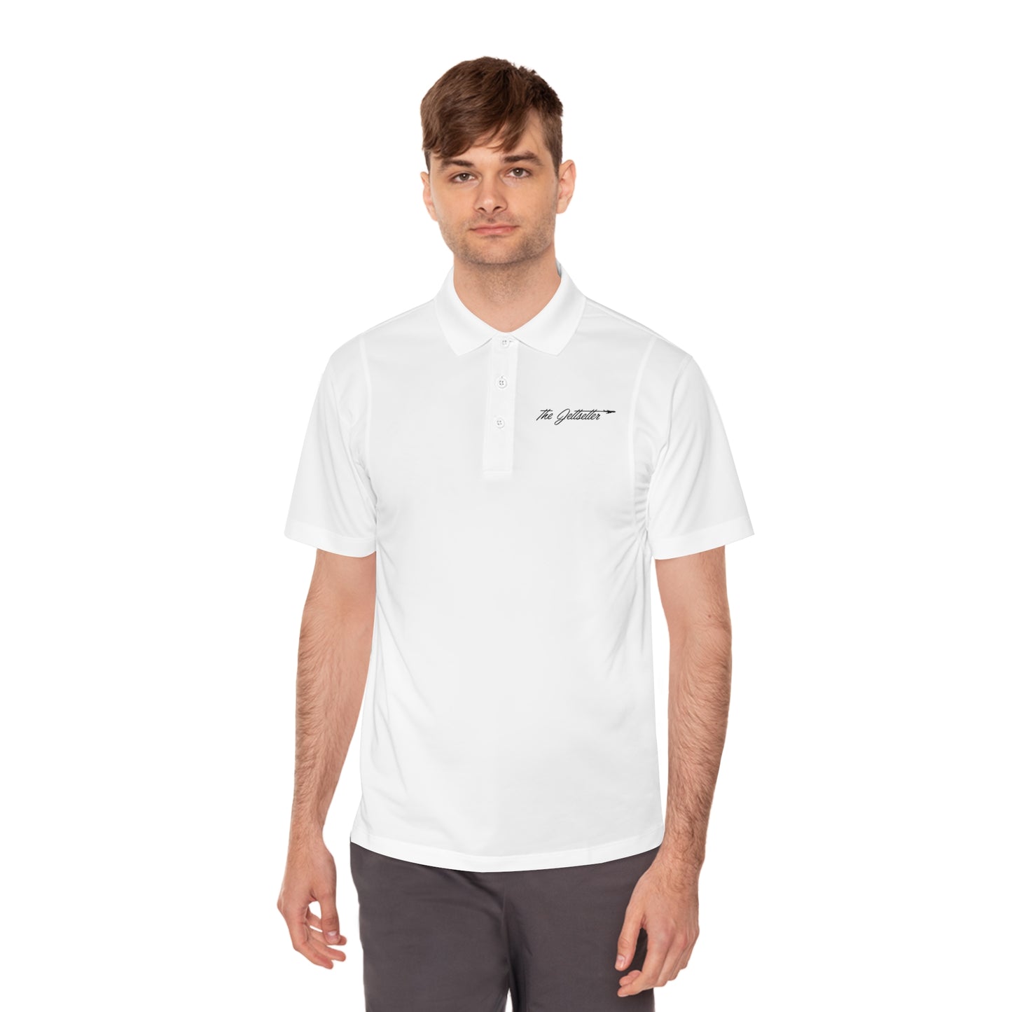 Men's "The Jettsetter" Sport Polo Shirt (White)