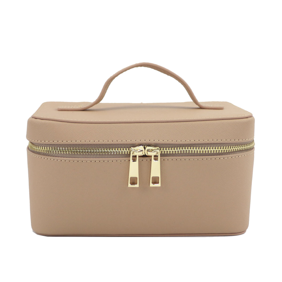 Genuine Leather Portable Travel Cosmetic Toiletry Zip Case Large Capacity (Multiple Colors)