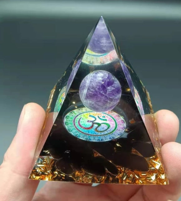 Pyramid Natural Crystal Gravitational Energy Tower. Attract Positive Energy and Combat Negative Energy Heal Abundance Creativity Protection