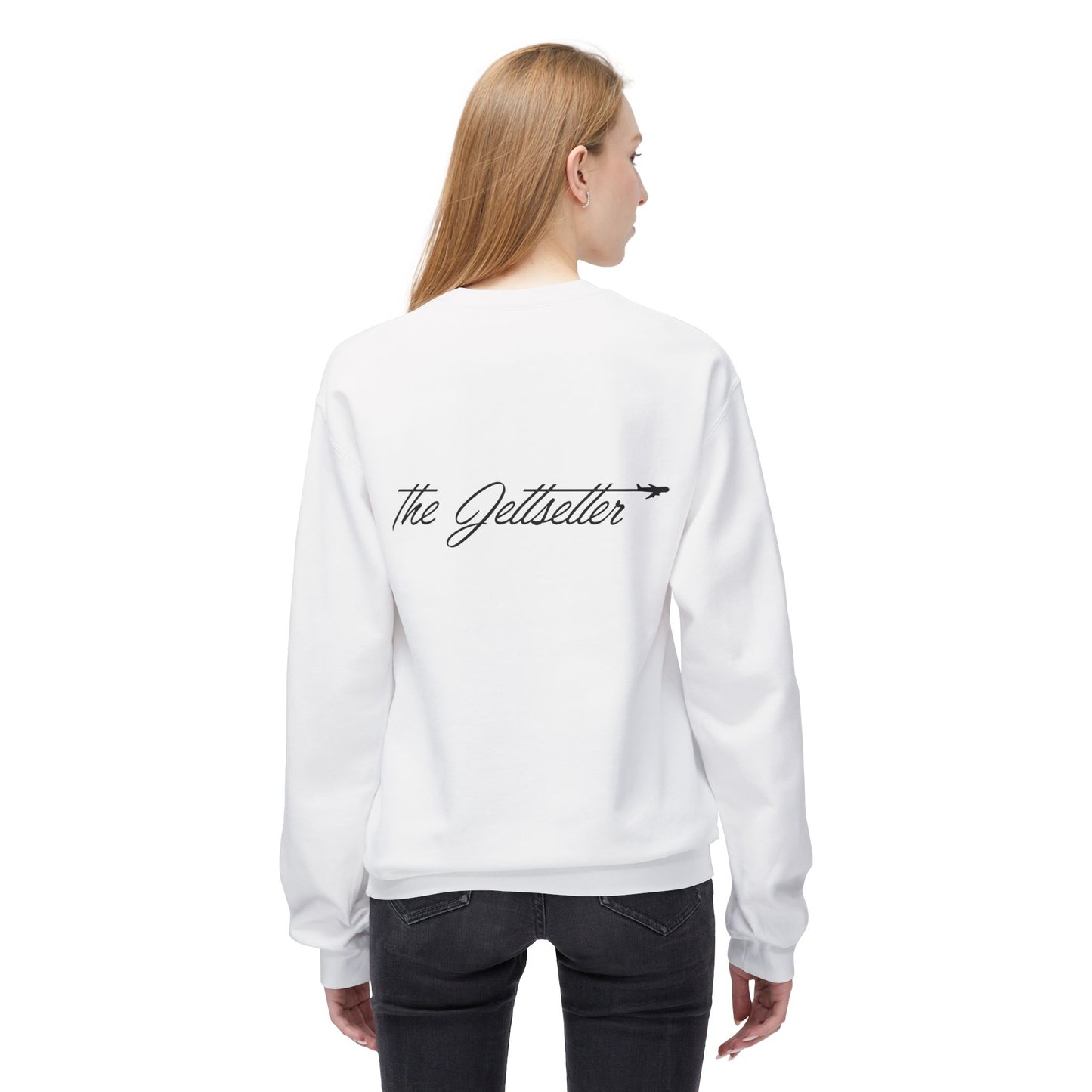 "Vacay Turn Up" Unisex Midweight Softstyle Fleece Crewneck Sweatshirt (White)