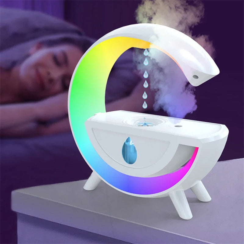 RGB Night Light Water Droplet Sprayer Anti-Gravity Air Humidifier 350ml Creative Home Office Mist Maker Diffuser Gift
