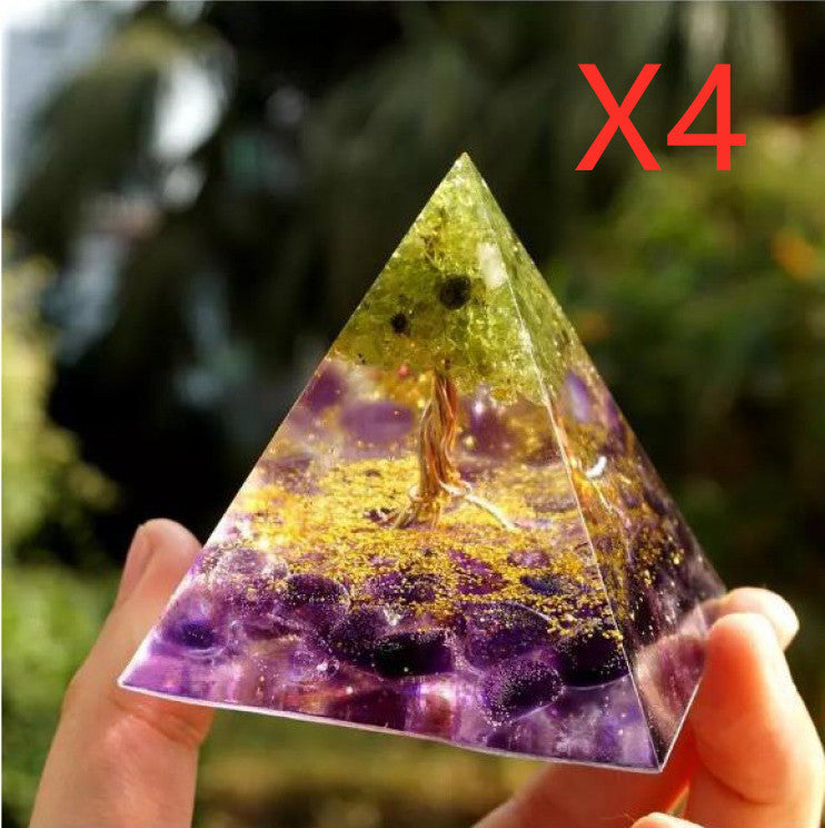 Pyramid Natural Crystal Gravitational Energy Tower. Attract Positive Energy and Combat Negative Energy Heal Abundance Creativity Protection