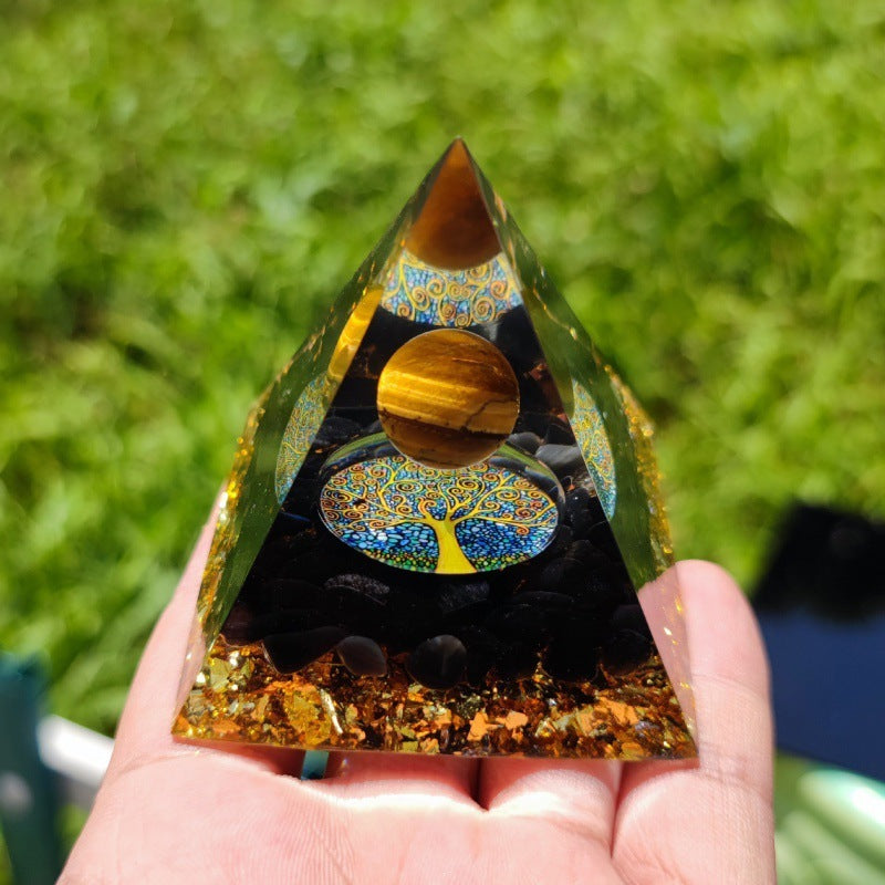 Pyramid Natural Crystal Gravitational Energy Tower. Attract Positive Energy and Combat Negative Energy Heal Abundance Creativity Protection