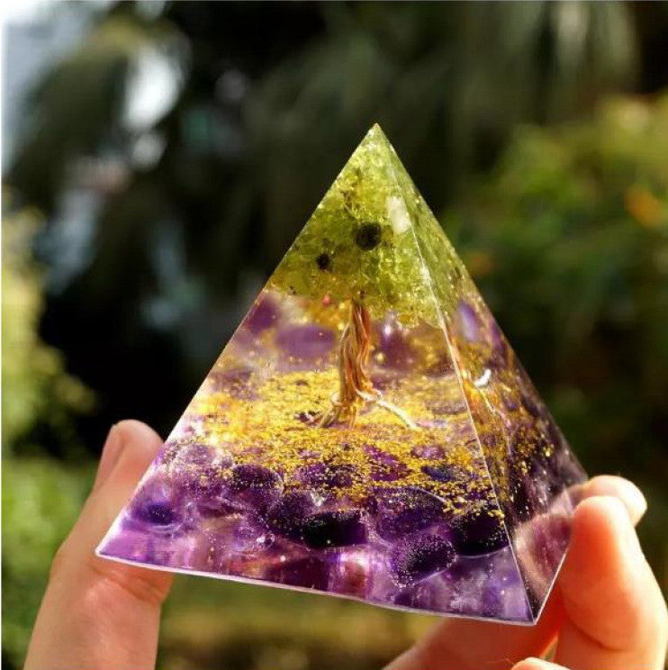 Pyramid Natural Crystal Gravitational Energy Tower. Attract Positive Energy and Combat Negative Energy Heal Abundance Creativity Protection