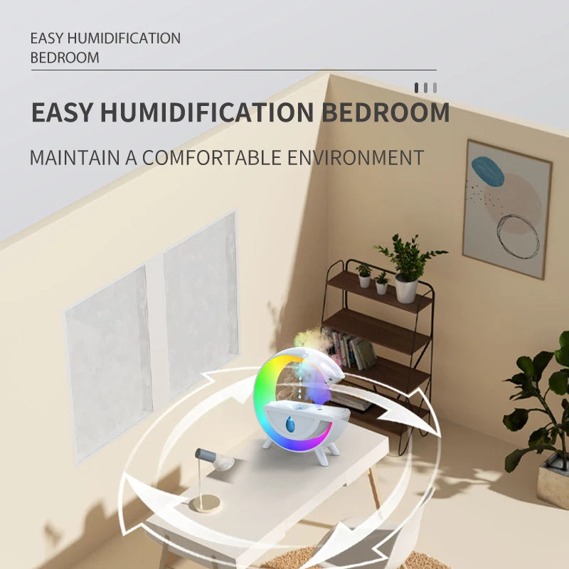 RGB Night Light Water Droplet Sprayer Anti-Gravity Air Humidifier 350ml Creative Home Office Mist Maker Diffuser Gift