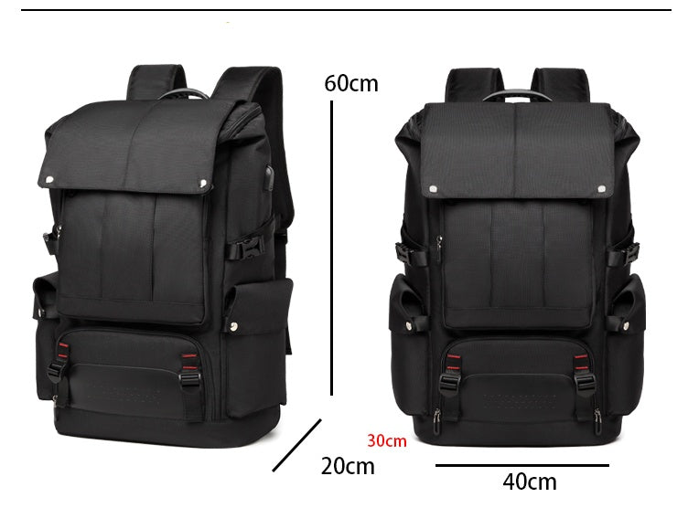 Outdoor Mountaineering Leisure Business Trip Luggage Backpack (Black)