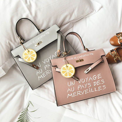 Elegant Kelly French Phrase Vegan Leather Tote Purse (Multiple Colors)