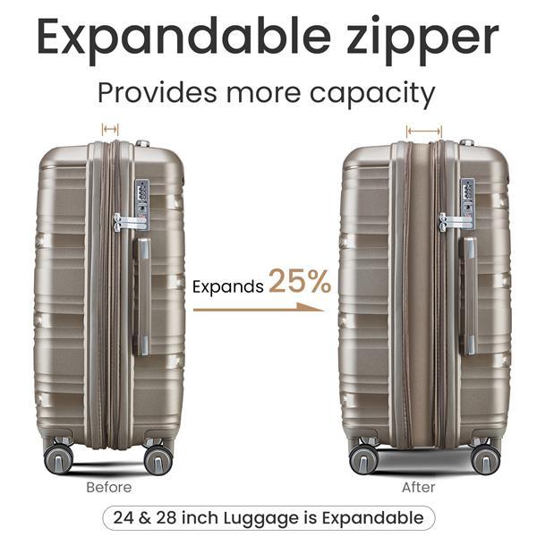 4-piece Stylish Suitcase Set (Brown)
