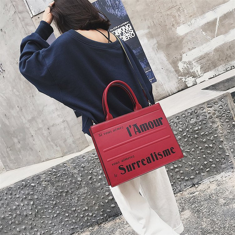 Chic Women's Cross-body Tote w/French Expressions (Multiple Colors)