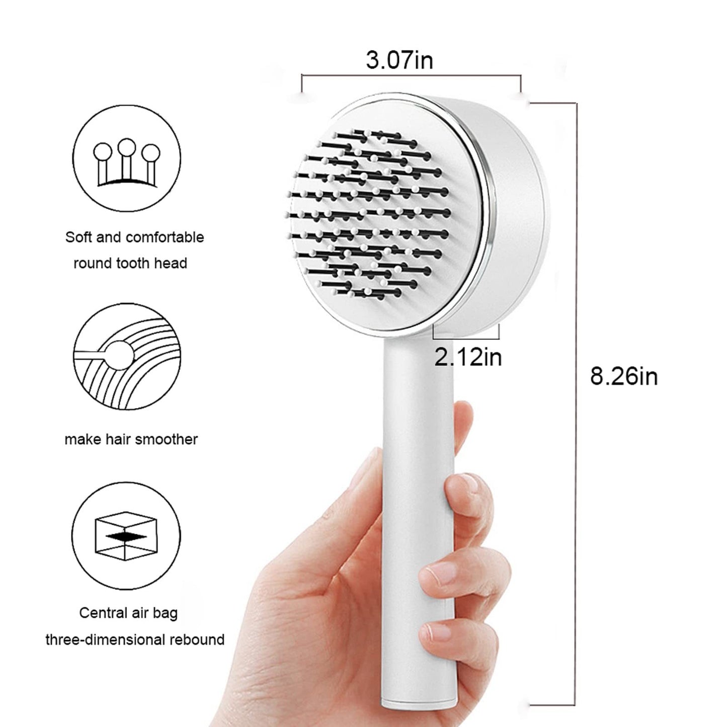 Rechargeable Self-cleaning Hair Brush w/Anti-Static Airbag Massage Comb  (Multiple Colors)