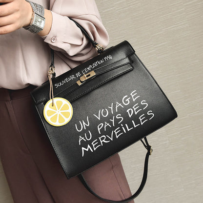 Elegant Kelly French Phrase Vegan Leather Tote Purse (Multiple Colors)