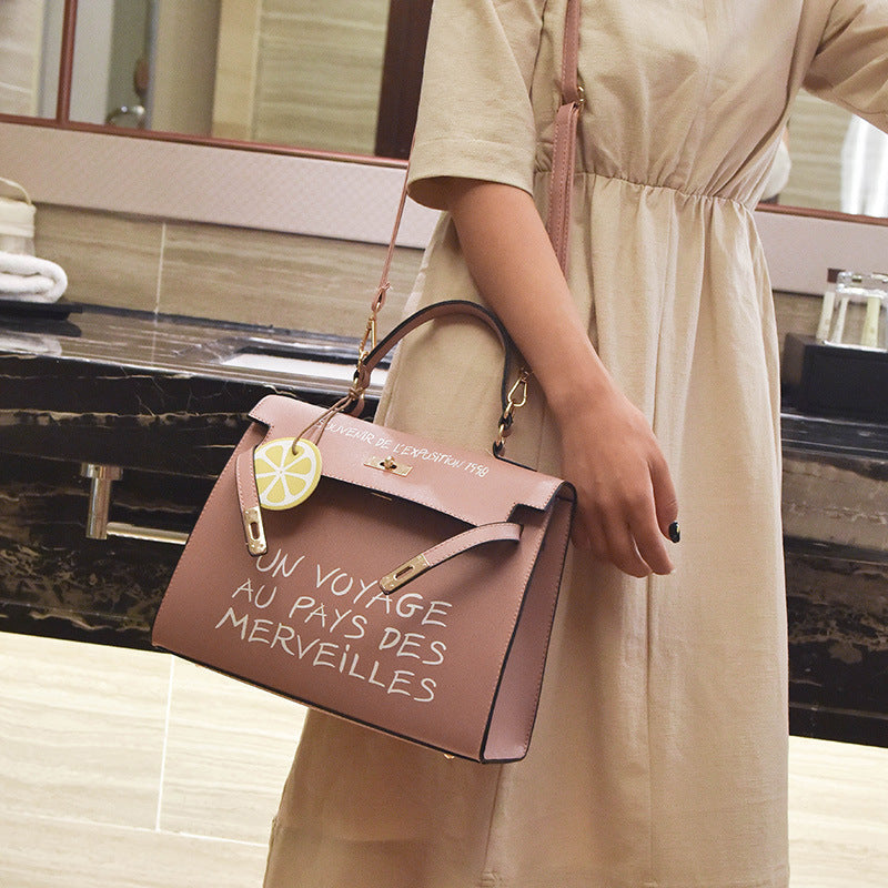 Elegant Kelly French Phrase Vegan Leather Tote Purse (Multiple Colors)