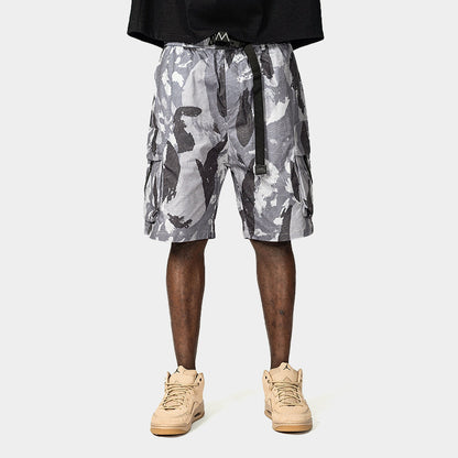 Mens Abstract Camouflage Cargo Shorts (Multiple Colors)