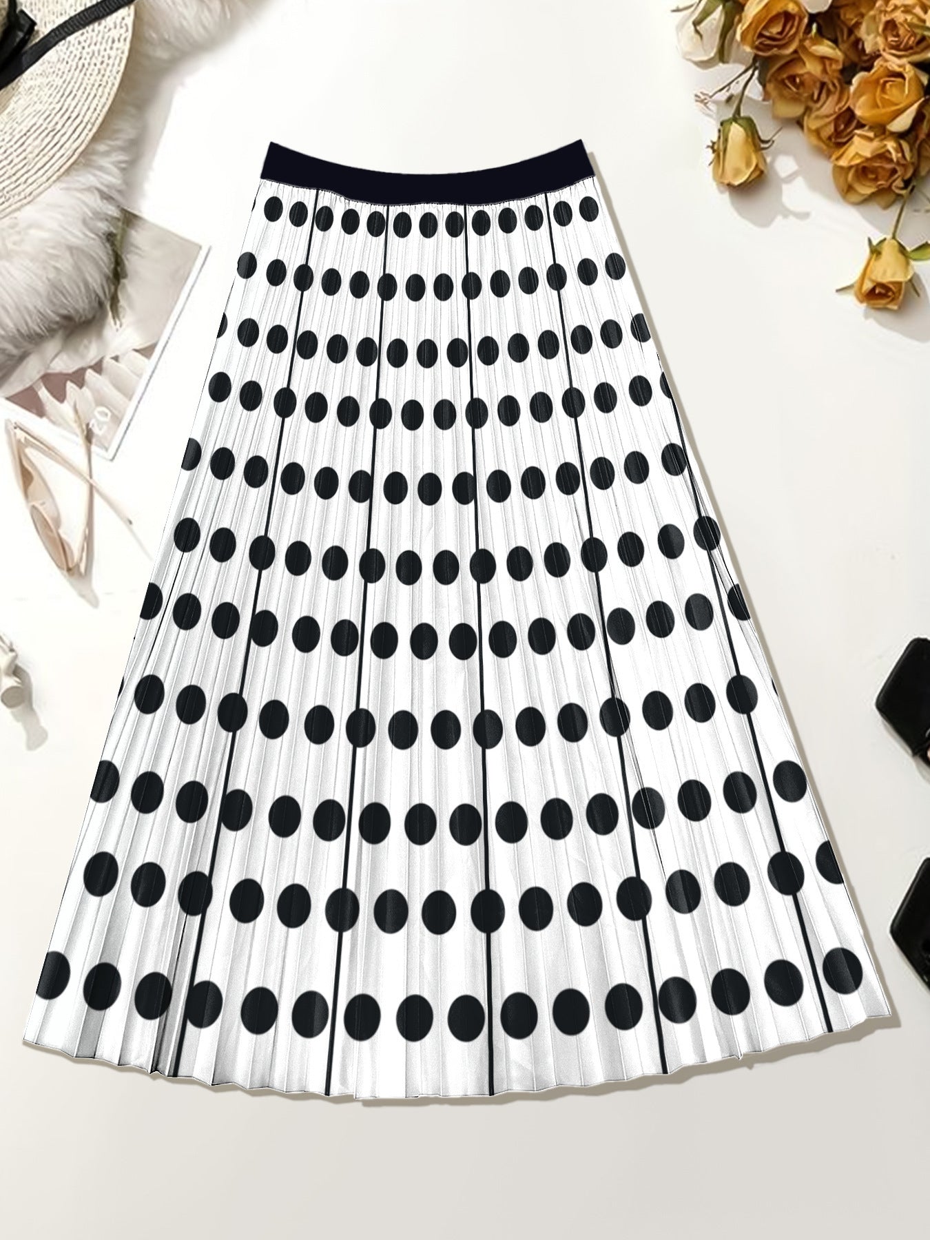 Slimming Pleated Skirt Printed (Multiple Styles/Colors)