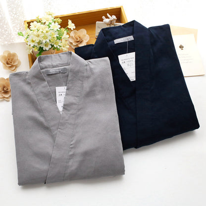 Men's Kimono Cotton Double Gauze Loose Pajamas (Multiple Colors)