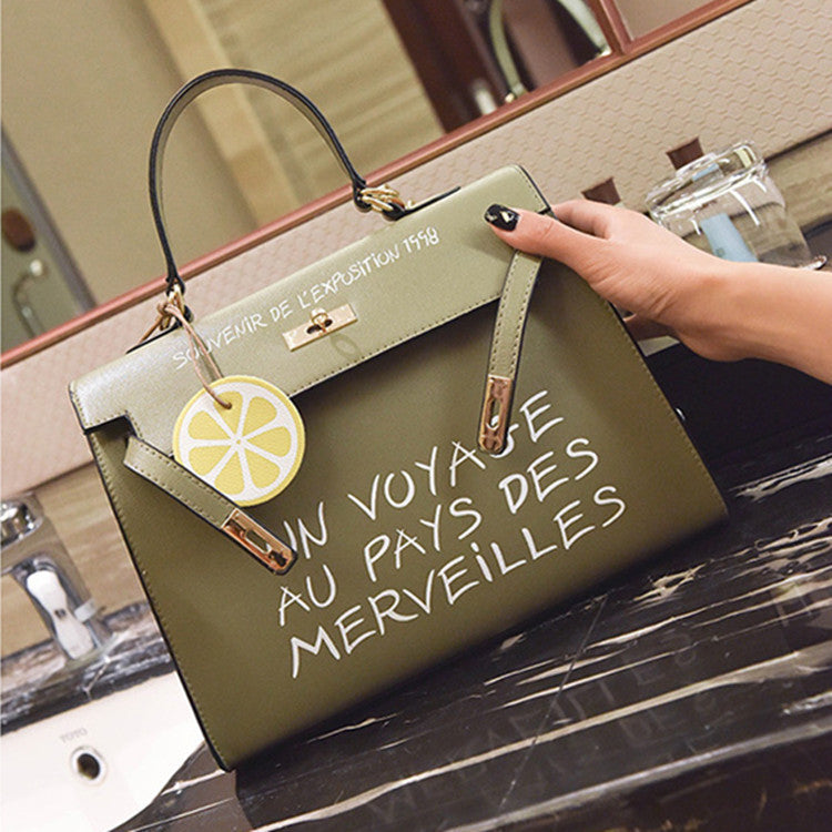 Elegant Kelly French Phrase Vegan Leather Tote Purse (Multiple Colors)