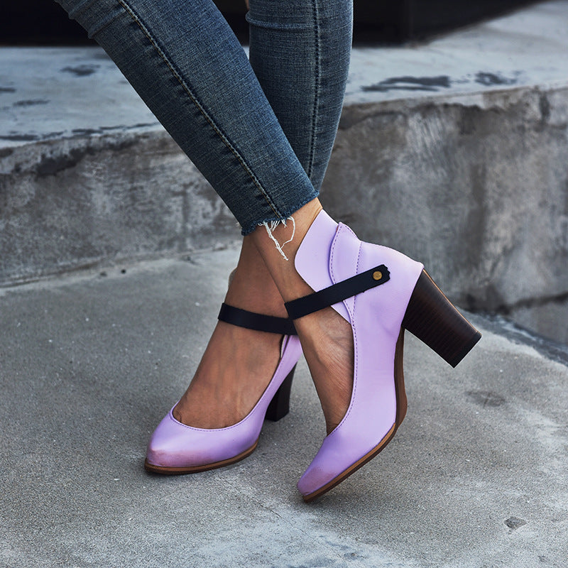 Chunky Heel High Heel Women's Modern Mary Jane Shoes