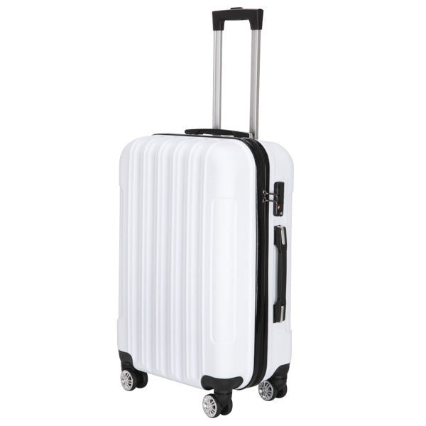 Vertical Pattern Three-in-one Trolley Case With Handle And Universal Wheels (White)