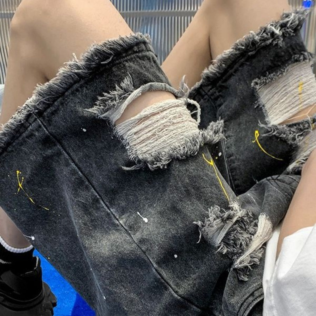 Men's Casual Washed Hole Denim Shorts (Multiple Colors)