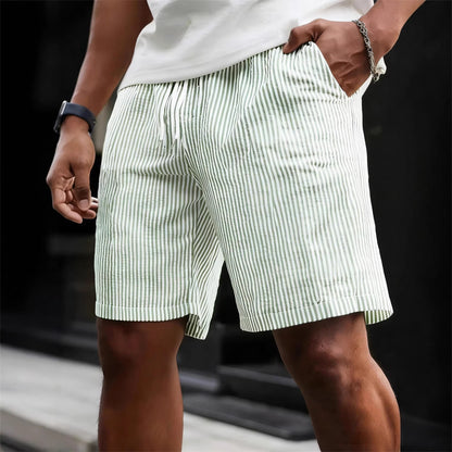 Mens Striped Drawstring Shorts (Multiple Colors)