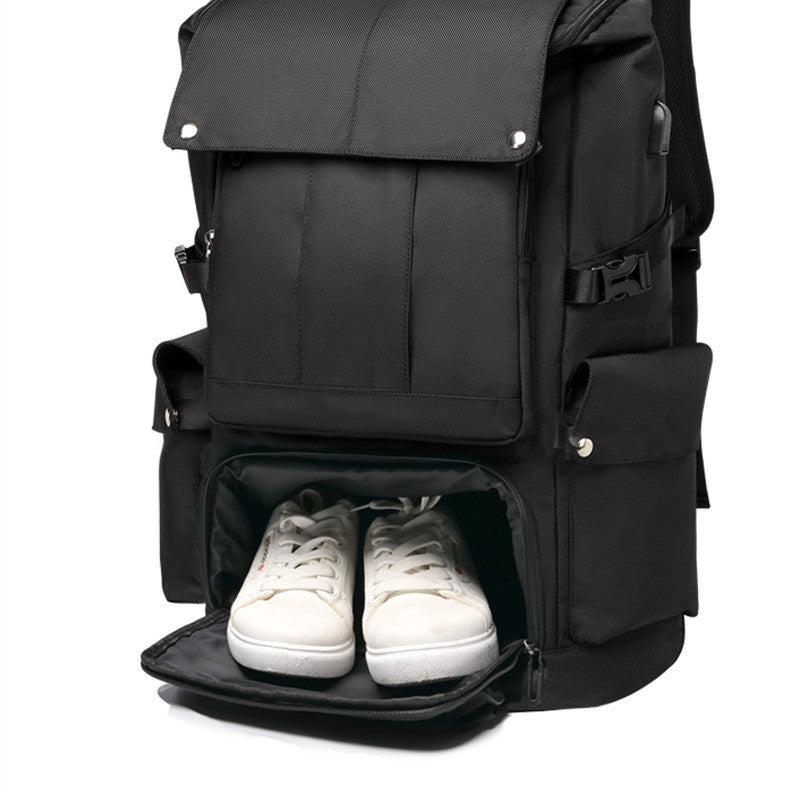 Outdoor Mountaineering Leisure Business Trip Luggage Backpack (Black)