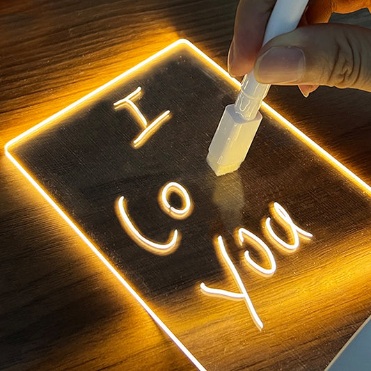 Creative Note Board Creative Led Night Light USB Message Board  Light With Pen