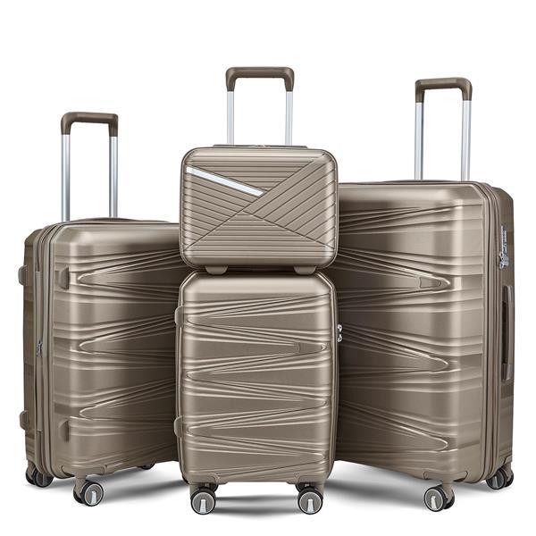 4-piece Stylish Suitcase Set (Brown)