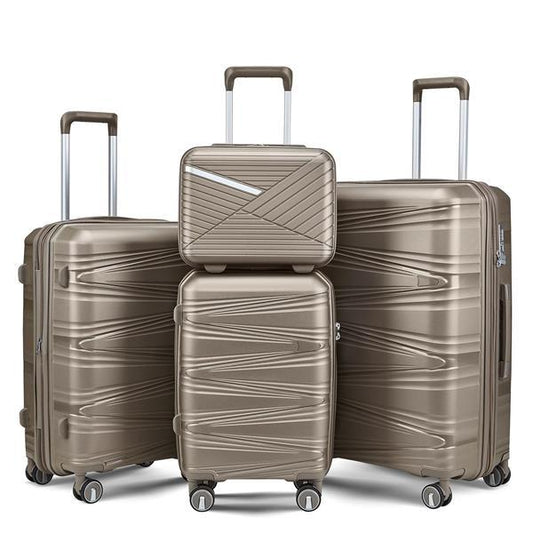 4-piece Stylish Suitcase Set (Brown)