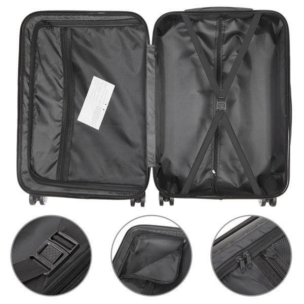 Vertical Pattern Three-in-one Trolley Case With Handle And Universal Wheels (White)