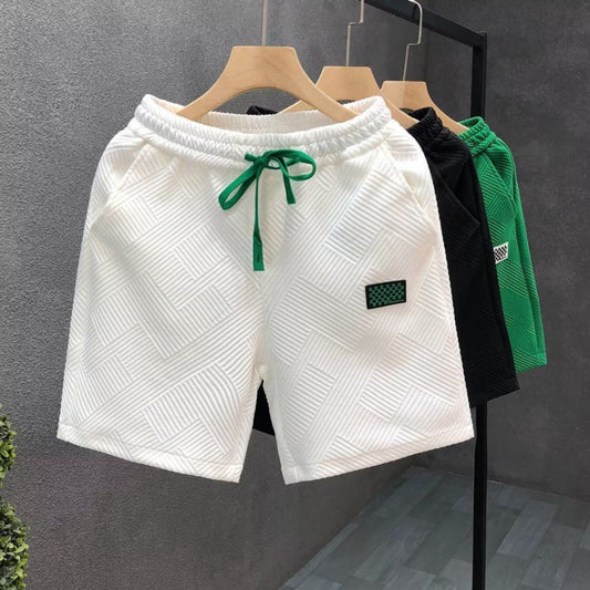 Casual Modern Textured Drawstring Shorts (Multiple Colors)