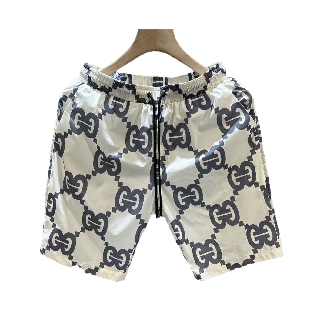 Thin Loose Trendy Printed Men's Casual Drawstring Pattern Shorts (Multiple Colors)