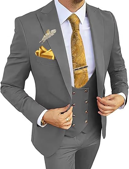 Men's Slim Double-breasted Coat,Vest, & Pants Suit (Multiple Colors)