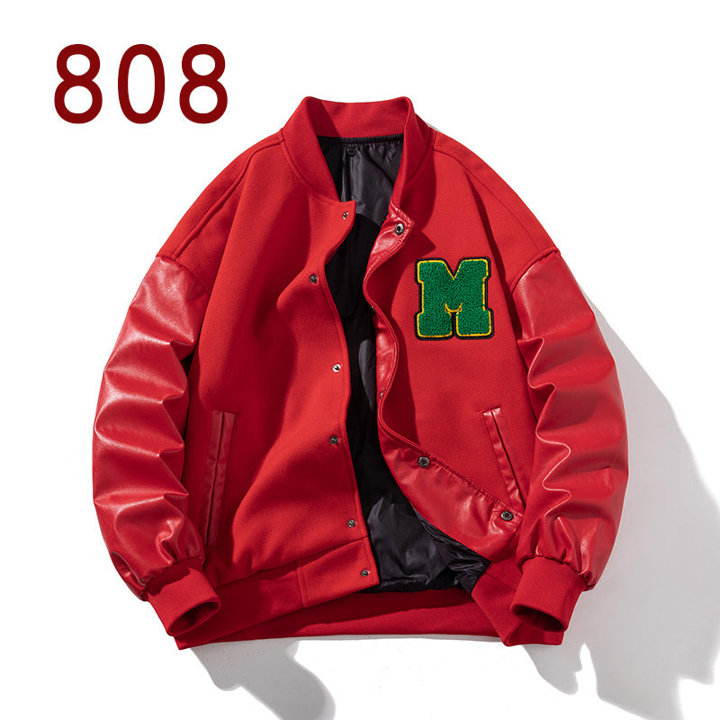 Men's "M" Varsity Baseball Uniform Jacket (Multiple Colors)