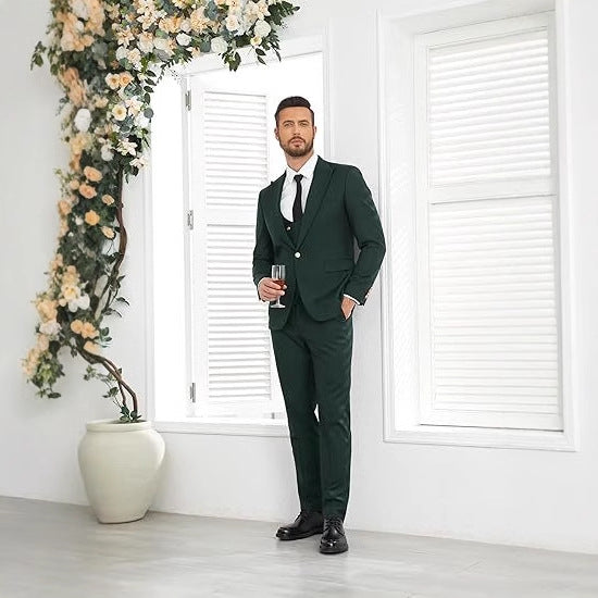 Men's Slim Double-breasted Coat,Vest, & Pants Suit (Multiple Colors)