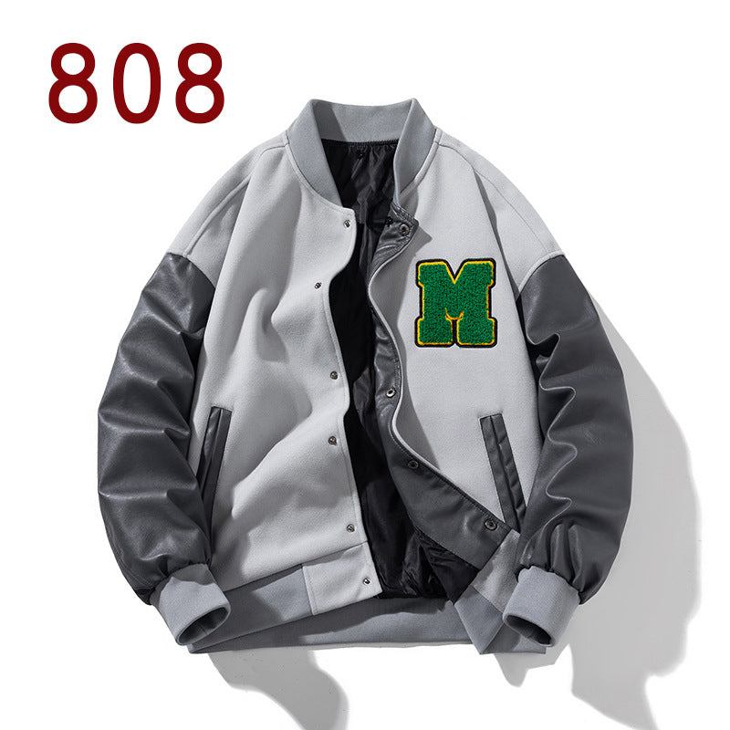 Men's "M" Varsity Baseball Uniform Jacket (Multiple Colors)