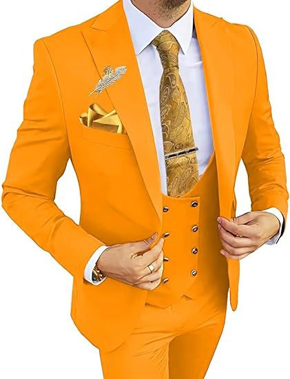 Men's Slim Double-breasted Coat,Vest, & Pants Suit (Multiple Colors)