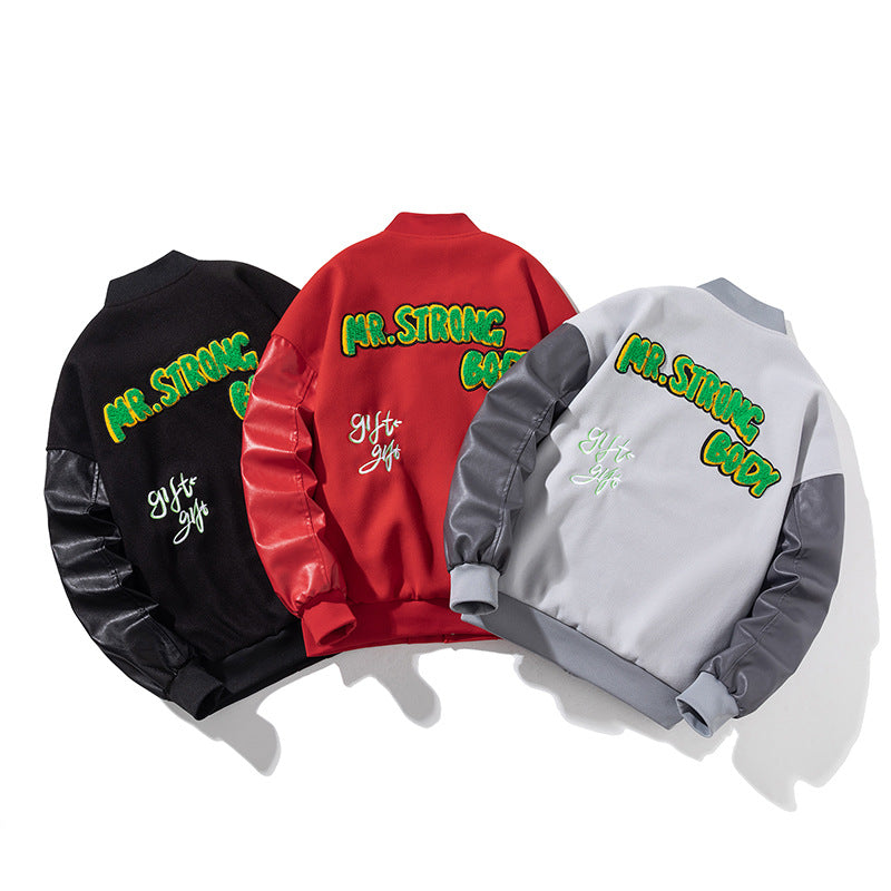 Men's "M" Varsity Baseball Uniform Jacket (Multiple Colors)