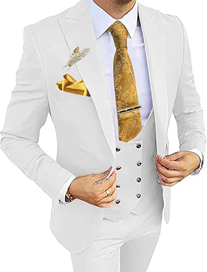 Men's Slim Double-breasted Coat,Vest, & Pants Suit (Multiple Colors)