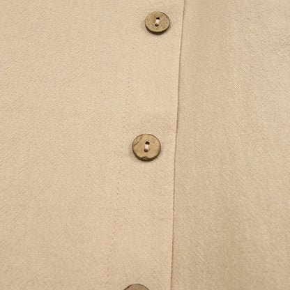 Button Slit Wide Leg High Waist Pants (Multiple Colors)