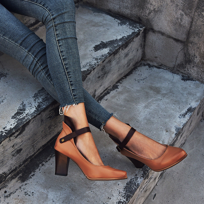 Chunky Heel High Heel Women's Modern Mary Jane Shoes