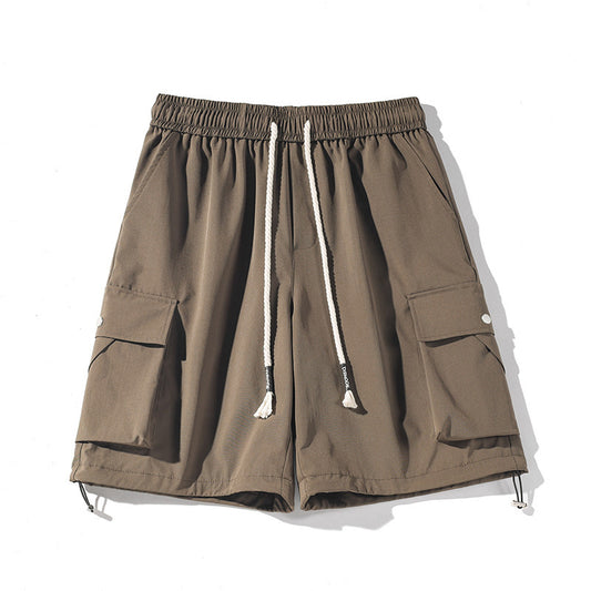 Baggy Elastic Drawstring Cargo Shorts (Multiple Colors)