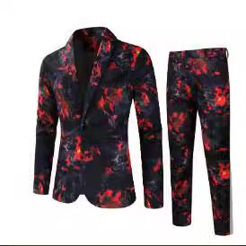 Men's Digital Printing Leisure Suit Outfit 2 Piece Suit Jacket & Pants (Multiple Colors/Patterns)