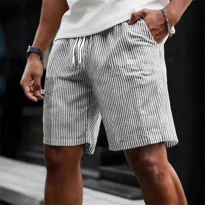Mens Striped Drawstring Shorts (Multiple Colors)