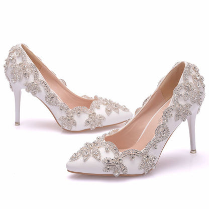 Elegant Rhinestone High Heel Shoes (Multiple Styles)