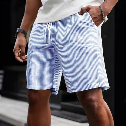 Mens Striped Drawstring Shorts (Multiple Colors)