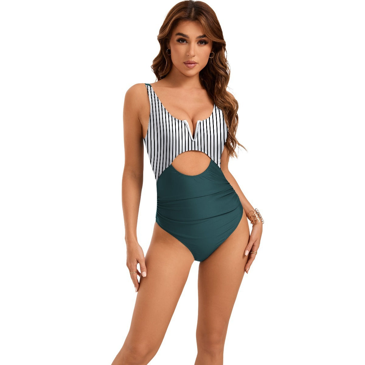 V-support Hollow Backless One-piece Swimsuit For Women (Multiple Colors)
