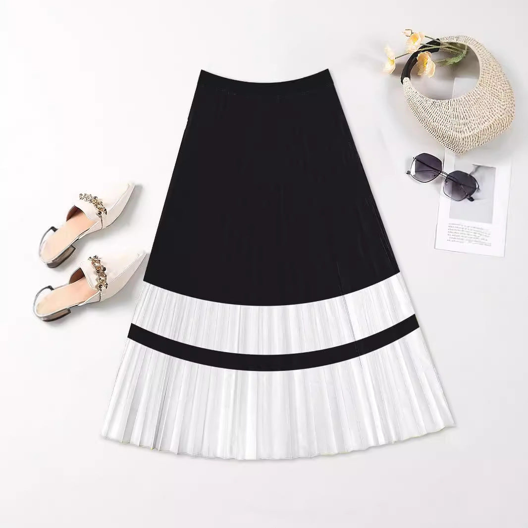 Slimming Pleated Skirt Printed (Multiple Styles/Colors)
