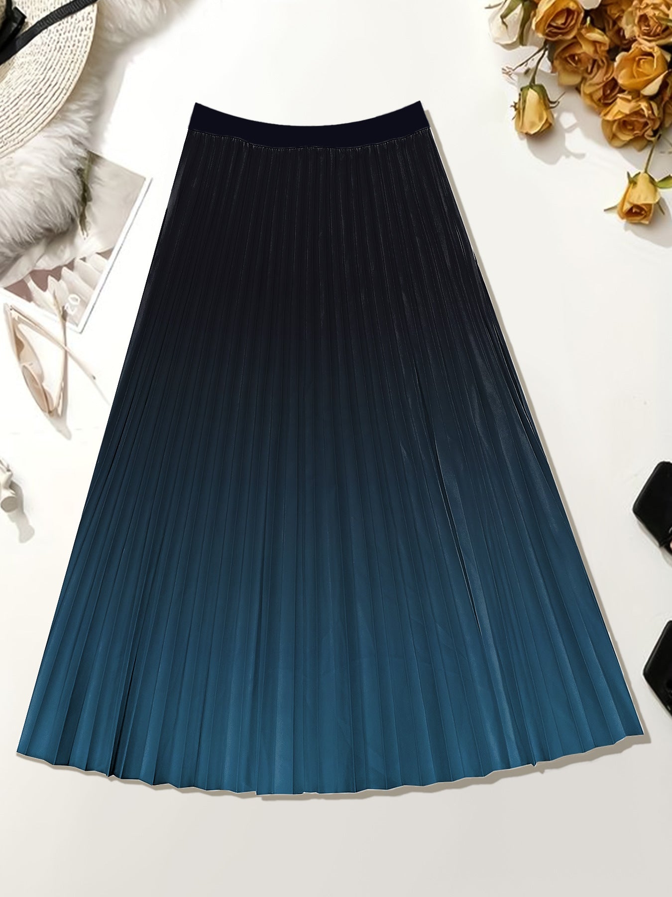 Slimming Pleated Skirt Printed (Multiple Styles/Colors)