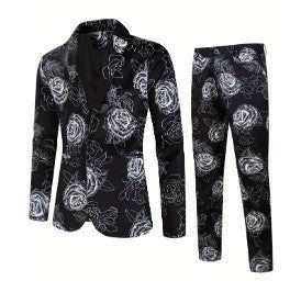 Men's Digital Printing Leisure Suit Outfit 2 Piece Suit Jacket & Pants (Multiple Colors/Patterns)